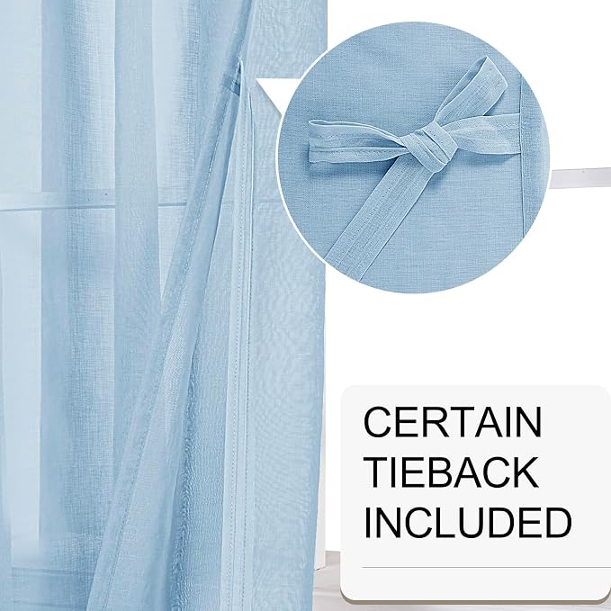 XWZO Sheer Curtains 84 Inches Long - Image 3