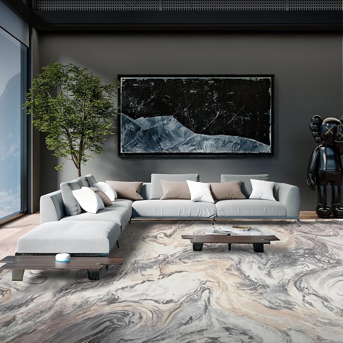 9x12 Area Rugs for Living Room, Modern Abstract Rug for Bedroom, Contemporary - Image 4