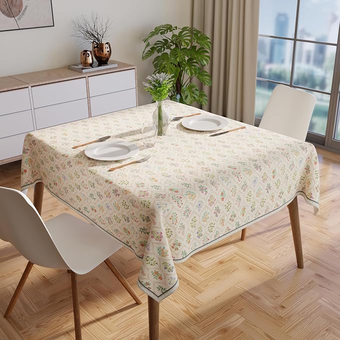 Encasa XO Rectangular 56"x72" Tablecloth | Water-Repellent Polyester Dining - Image 9