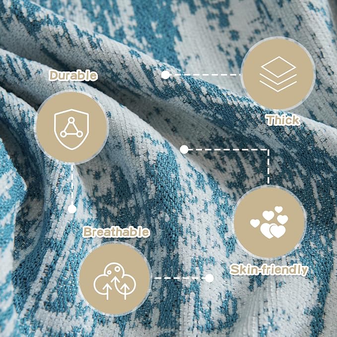 MEETSKY Boho Couch Cover for Dogs Washable Blue Abstract Couch Sofa Protector - Image 3