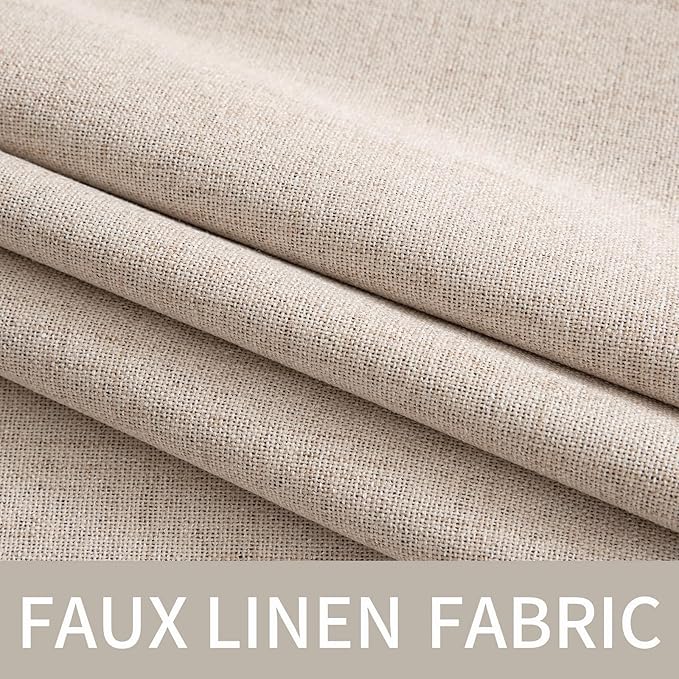 MIULEE Linen Textured Curtains Solid 100% Blackout - Image 5