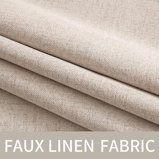 MIULEE 100% Blackout Linen Textured Curtains - Image 5