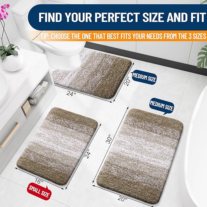 OLANLY Bathroom Rugs Mat 24x16, Extra Soft Absorbent Microfiber Bath Rugs - Image 2