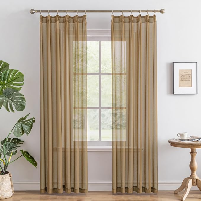 MAIHER 90 Inch Length Pinch Pleat Sheer Curtains by MAIHER