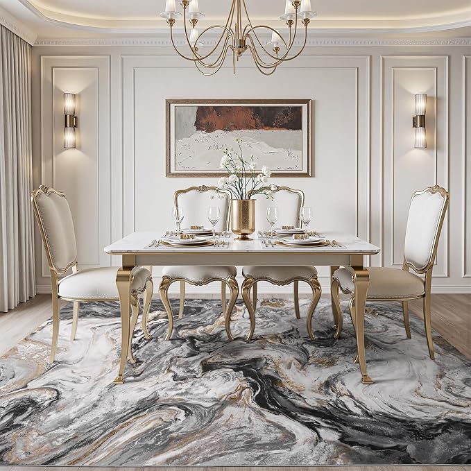 6x9 Area Rugs for Living Room, Modern Abstract Rug for Bedroom, Contemporary - Image 6