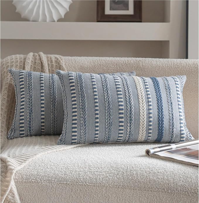 Boho Throw Pillow Covers 12x20 Inch Set of 2, Farmhouse Decorative Couch Pillow by Cethom