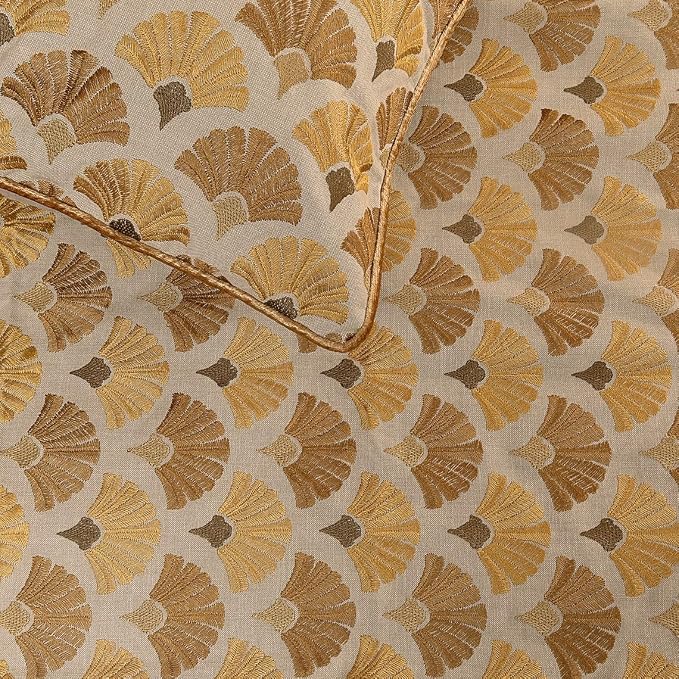 The HomeCentric King Queen Twin Beige & Yellow Gold Handmade Queen 74"x18" Bed - Image 3
