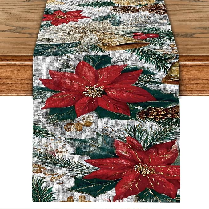 Christmas Table Runner – 13x72 Inch Holiday Table Decor by THISFIND