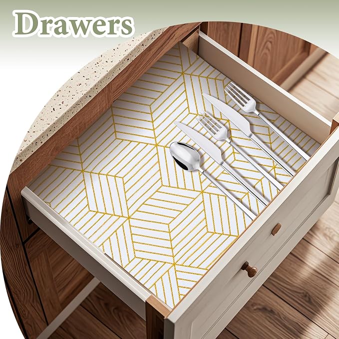 Shelf Liners for Kitchen Cabinets 17in x 40FT, Non Adhesive Cabinet Liner - Image 3