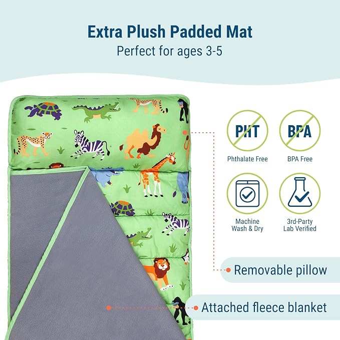 Wildkin 43-inch Kids Nap Mat – Soft Microfiber Toddler Sleeping Mat - Image 2