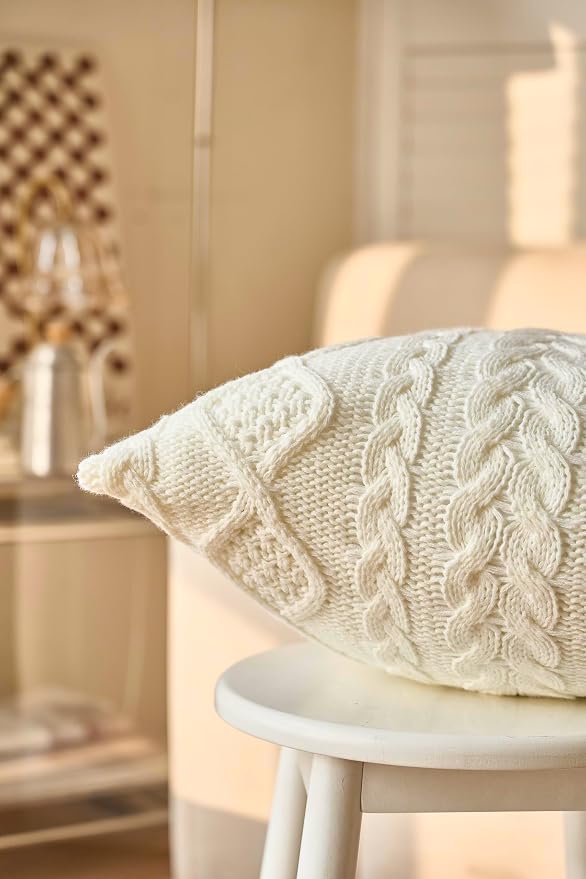 DOKOT Decorative Knit Throw Pillow Cover Chiristmas Farmhouse Sweater Square - Image 3