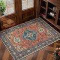 Tangsoo Oriental Washable Entryway Rugs Terracotta 2x3 Non Slip Small Area Rug by Tangsoo