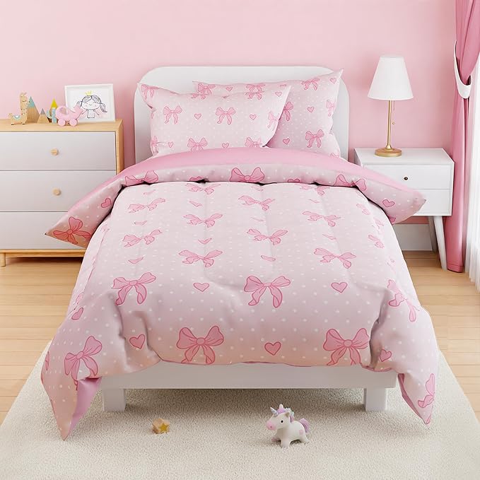 SANDJEST Bow Comforter Set Full Size 98x86in - Image 6