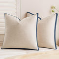 a moment Loop Yarn Linen-Like Pillow Cover Natural Soft Decorative Throw Pillow by amoment