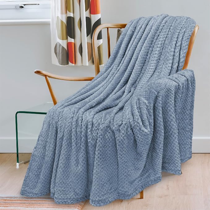 PAVILIA Dusty Blue Throw Blanket - Image 9