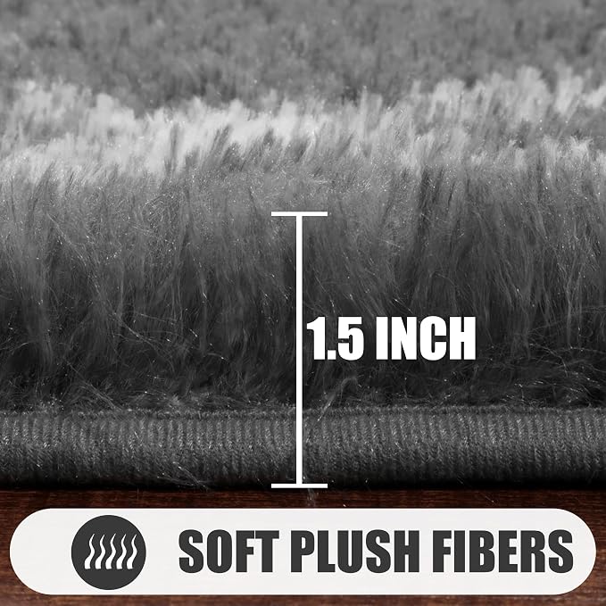 ONASAR Large Area Rugs for Living Room, 7x10 Grey and White Rug, Moroccan Thick - Image 2