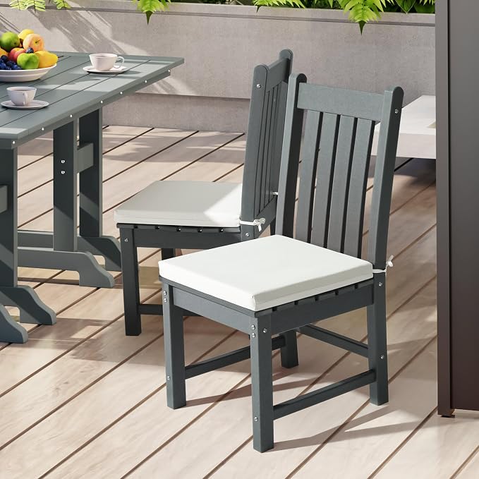 WestinTrends Solace Outdoor Patio Kitchen Dining Chair Square Seat Cushions Set - Image 2