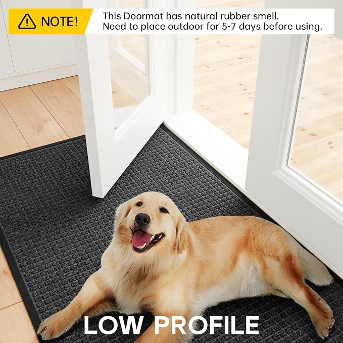 Sturdy Front Door Mat Outside Entrance, Stain and Fade Resistant, Natural - Image 7