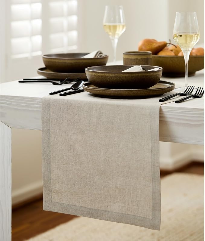 Solino Home Linen Natural Table Runner 132 Inches Long - Image 2