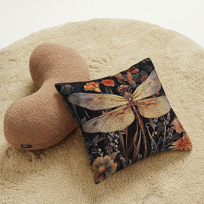 William Morris Abstract Vintage Floral Dragonfly Design 18x18 inches Throw - Image 8