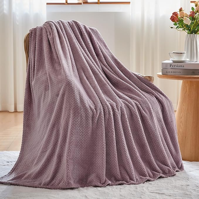 NEWCOSPLAY Super Soft Twin Blanket Light Purple Premium Silky Flannel Fleece - Image 4