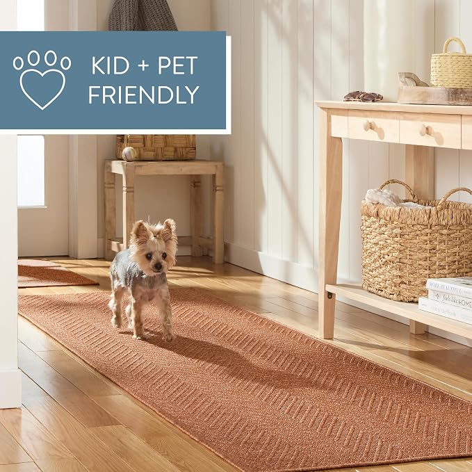 TOWN & COUNTRY BASICS Pax Herringbone Textured Solid Everwash® Washable Area Rug - Image 8
