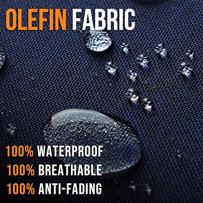 Outdoor Olefin Water-Resistant Deep Seat Cushion Set, Thickened Sofa Chair Pad - Image 4
