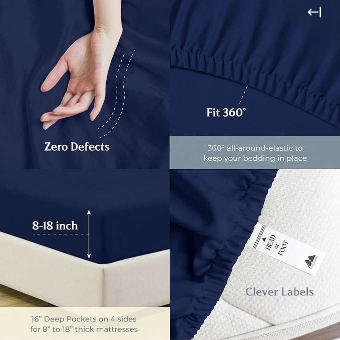 Mayfair Linen 500 Thread Count Twin Cotton Sheets - Image 6