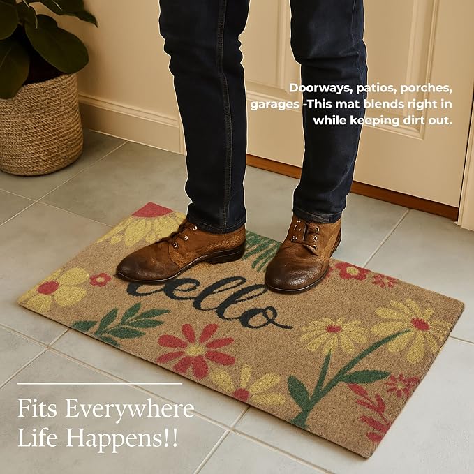 Coir Door Mats 17" X 30", Non-Slip Sturdy, PVC Backed Heavy Duty, Vibrance of - Image 9