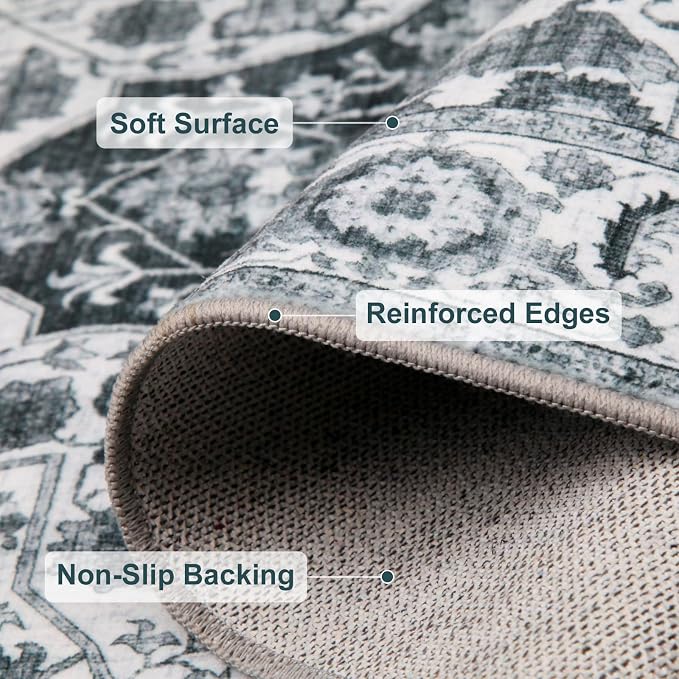 WILLSUN Washable Area Rugs, 2x3 Non-Slip Boho Small Area Rugs - Image 6
