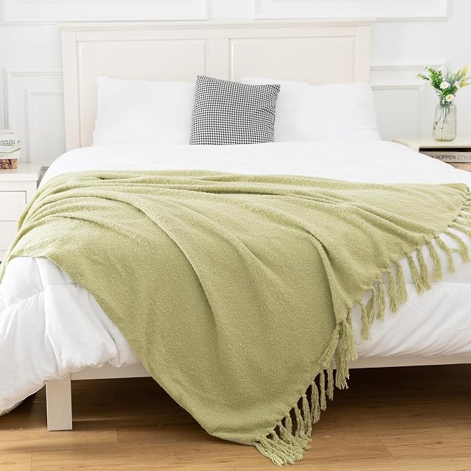 Gealaek Sage Green Throw Blanket Lightweight Fuzzy Soft Cozy Decorative Blankets - Image 5