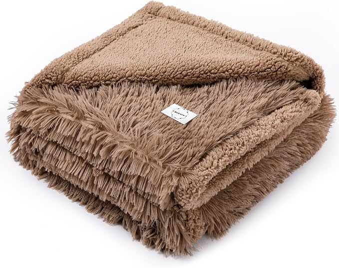 Brown Dog Blanket Waterproof Calming Pet Blankets Fluffy Long Faux Fur Pets by Unknown