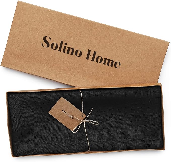 Solino Home Linen Black Table Runner 60 Inches - Image 5