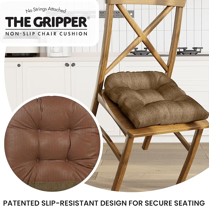 Klear Vu Gripper Overstuffed Universal Non-Slip Dining Chair Cushions - Image 5