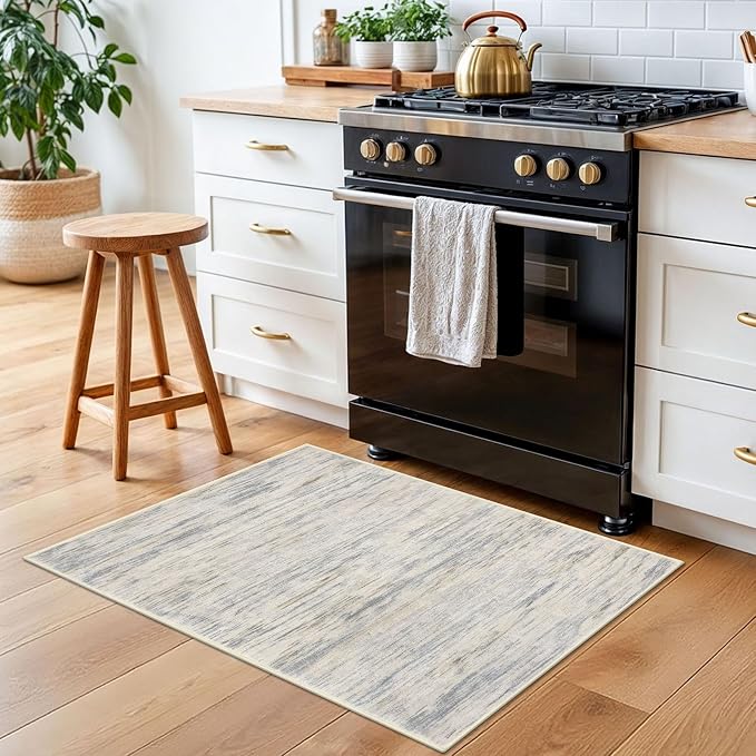 2x3 Modern Abstract Rug for Entryway, Non-Slip Kitchen Rugs, Low-Pile Mat for - Image 3