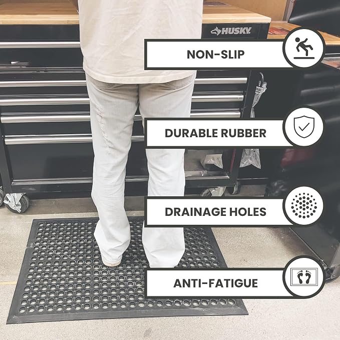 Envelor 2-Pack Anti Fatigue Rubber Mat Non-Slip Restaurant - Image 2