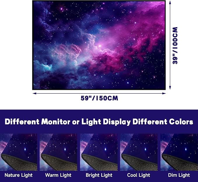 Purple Galaxy Rug Space Rugs Colorful Throw Rug Non-Slip Sun and Cloud Carpet - Image 2