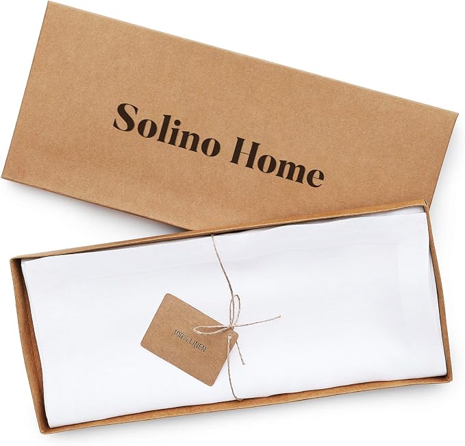 Solino Home Linen White Table Runner 90 Inches Long - Image 5