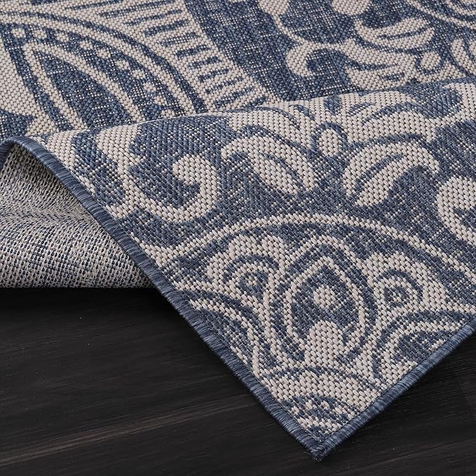Medallion Outdoor Rug 9x12 Washable Outside Carpet - Image 4