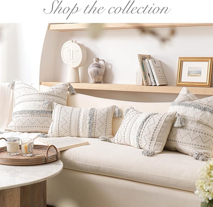 BlissBlush Decorative Lumbar Throw Pillow Cover 12x20 Combo Set of 2 Gray - Image 8