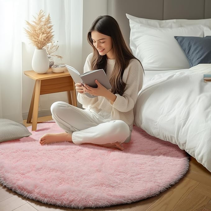 ONASAR Light Pink Round Area Rugs 6ft - Image 7