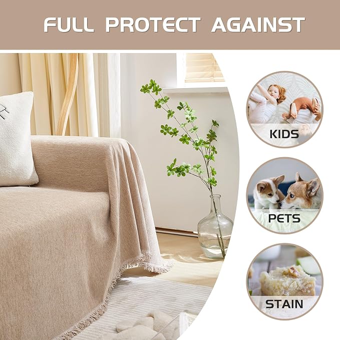 MEETSKY Couch Covers for 3 Cushion Couch Sofa, Oversized Sofa Slipcover for - Image 6