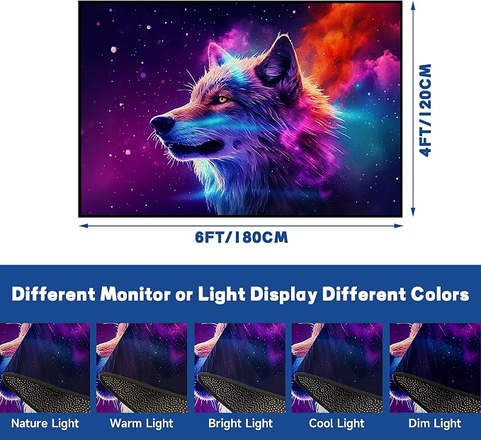 Galaxy Wolf Rug Large 3D Fierce Wolves Area Rugs - Image 2