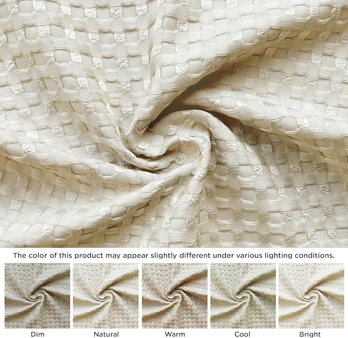 MIYE Pleated Waffle Weave Bed Skirt, Tailored Dust Ruffle 18 Inch Drop Easy Fit - Image 2