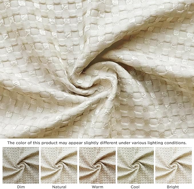 MIYE Pleated Waffle Weave Bed Skirt, Tailored Dust Ruffle 14 Inch Drop Easy Fit - Image 2