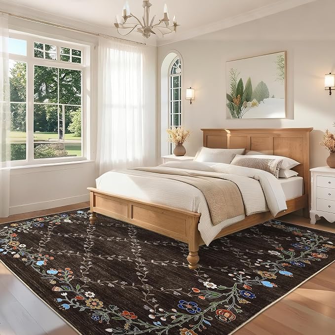 GarveeHome 10x13 Washable Floral Area Rugs - Image 3