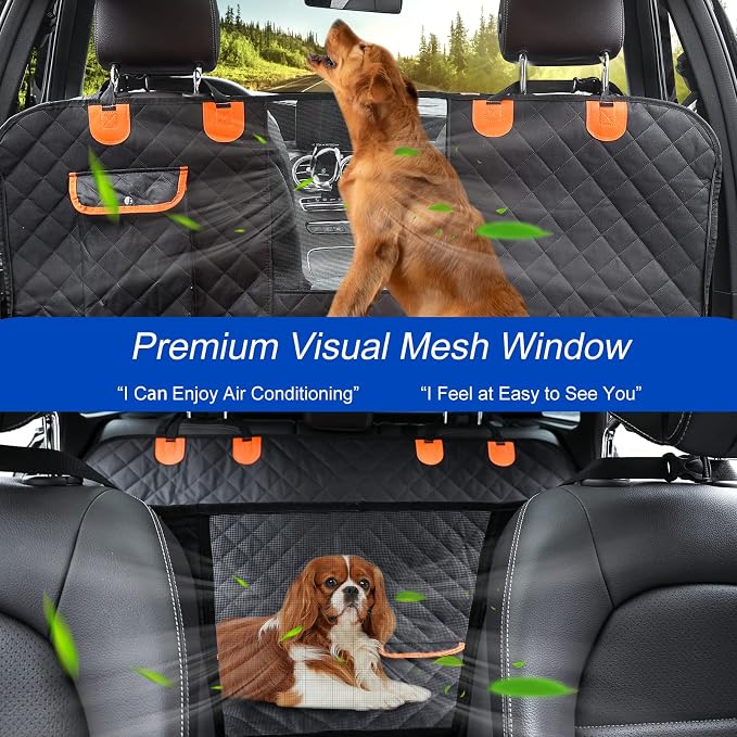 Dog Car Seat Cover for Back Seat 600D Scratchproof Nonslip Durable Waterproof - Image 2