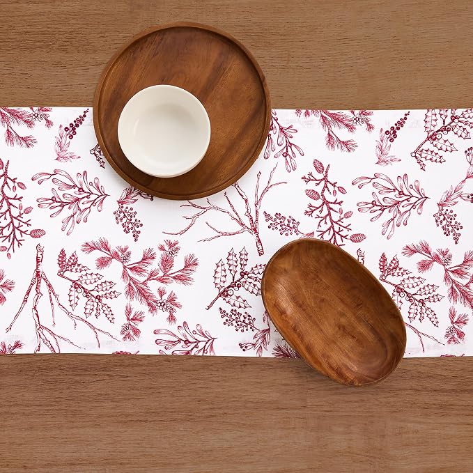 Solino Home 100% Pure Linen Christmas Table Runner 144 Inches Long - Image 9