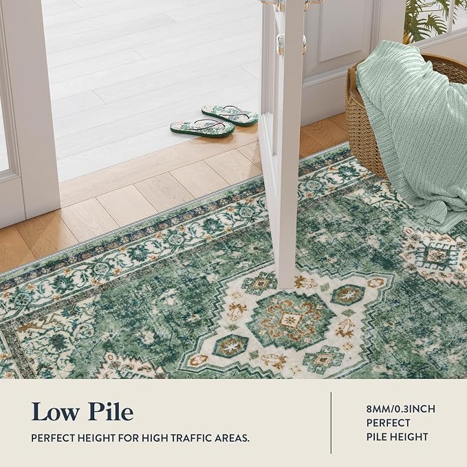 Lahome Oriental Washable Hallway Runner Rug, 2x6 Runners - Image 2