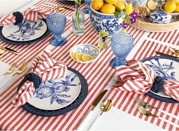 Solino Home Striped Linen Table Runner 120 Inches Long - Image 8